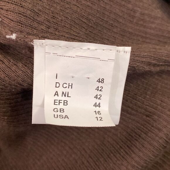 Designer M Missoni cashmere silk deep v brown soft sweater ruched tie sleeve - Picture 7 of 13